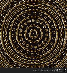 Hand drawn Circular pattern. Gold Mandala.. Gold Mandala. Vector Hand drawn decorative pattern.
