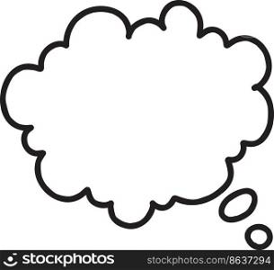Hand Drawn cloud message illustration isolated on background