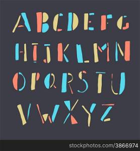 Hand-drawn Colorful Doodles Alphabet