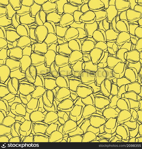 Hand drawn  corn seeds. Vector  seamless pattern.. Corn set. Vector pattern