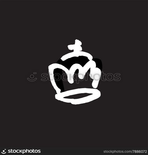 Hand Drawn Crown Symbol on Black