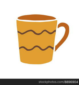 Hand drawn cup mug. Cup in doodle cartoon style. Vector illustration isolated.