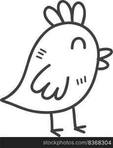 Hand Drawn cute chick illustration isolated on background