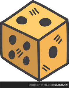 Hand Drawn cute dice illustration isolated on background