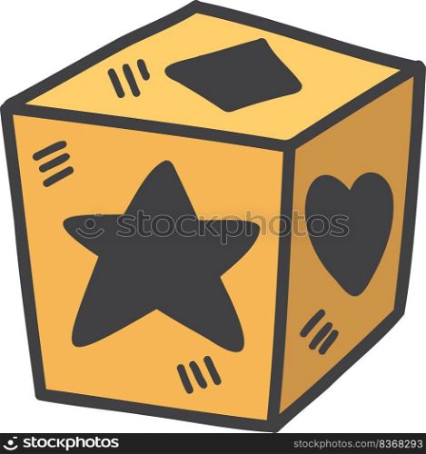 Hand Drawn cute dice illustration isolated on background