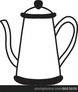 Hand Drawn cute kettle illustration isolated on background