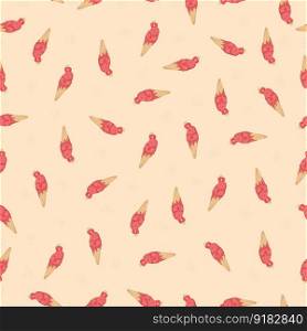 Hand-drawn Cute seamless pattern with ice cream. Can be used for wrapping paper, gift wrapping, textiles, etc. Hand-drawn Cute seamless pattern with ice cream. Can be used for wrapping paper, gift wrapping, textiles, etc.