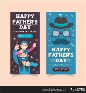 Hand drawn design father’s day banners