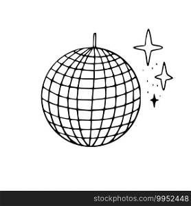 Hand drawn disco ball icon. Hand drawn disco ball icon.