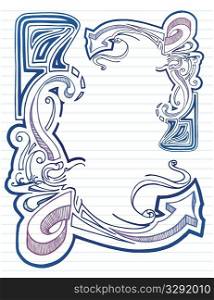 Hand drawn doodle elements in graffiti style.