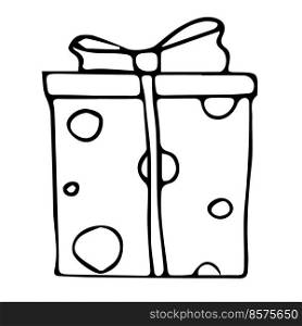 hand-drawn doodle illustration for gift card gift box
