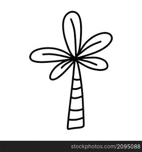 Hand drawn doodle palm tree monoline art logo minimalist vector symbol illustration design.. Hand drawn doodle palm tree monoline art logo minimalist vector symbol illustration design