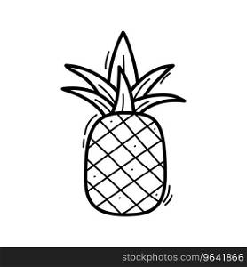 Hand drawn doodle pineapple icon for backgrounds Vector Image