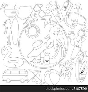 Hand drawn doodle summer icons set Royalty Free Vector Image