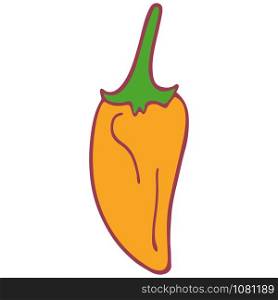 Hand drawn doodle vector isolated pepper, great design for any purposes.. Isolated vector flat pepper