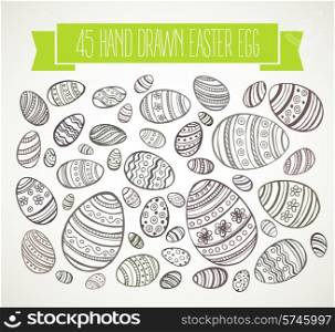 Hand drawn Easter eggs. Vector illustration EPS 10. Hand drawn Easter eggs. Vector illustration
