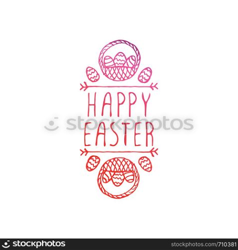 Hand drawn easter typographic element on white background. Happy Easter. Suitable for print and web. Handdrawn Typographic Easter Element on White Background