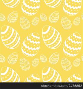 Hand drawn eggs with different ornament. Vector seamless pattern for happy Easter day with decorative eggs for fabric print, textilex wrapping paper.. Hand drawn eggs with different ornament. Vector seamless pattern for happy Easter day with decorative eggs for fabric print, textilex wrapping paper