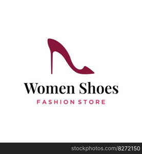 Hand drawn elegant and luxury high heel women’s shoes logo. Template for business, women’s shoe shop, fashion, beauty.