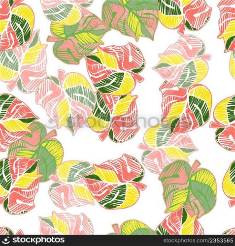 Hand drawn embroidery monstera leaves tropical seamless pattern. Palm leaf endless wallpaper. Creative exotic hawaiian jungle backdrop. Rainforest endless background. Design for fabric, textile print. Hand drawn embroidery monstera leaves tropical seamless pattern. Palm leaf endless wallpaper.