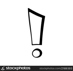 Hand drawn exclamation mark. Hazard warning hand draw symbol. Attention doodle icon. Exclamation mark icon. Vector illustration isolated in doodle style on white background.. Hand drawn exclamation mark. Hazard warning hand draw symbol. Attention doodle icon. Exclamation mark icon. Vector illustration isolated in doodle style on white background