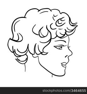 Hand-drawn fashion model. Vector illustration. Man face