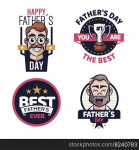 Hand drawn father&rsquo;s day label collection