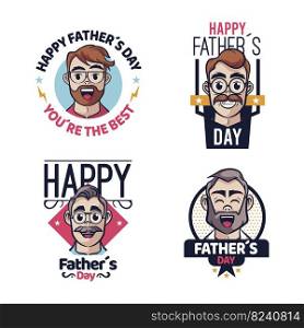 Hand drawn father&rsquo;s day label collection
