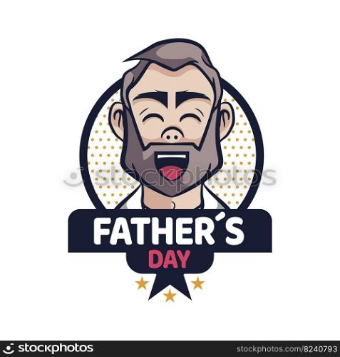 Hand drawn father’s day label badge logo