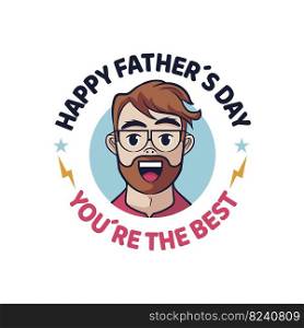 Hand drawn father’s day label badge logo