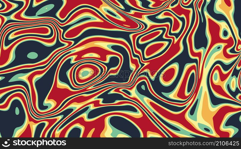 Hand drawn flat psychedelic groovy background