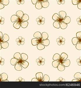 Hand drawn floral tropical seamless pattern with flowers