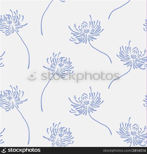 ""Hand drawn floral wallpaper with set of different flowers. Could be used as seamless wallpaper; textile; wrapping paper or backgr""