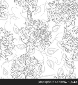 Hand drawn floral wallpaper with set of different flowers. Could be used as seamless wallpaper; textile; wrapping paper or backgr