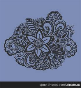 Hand drawn Flower ornament. Doodle style