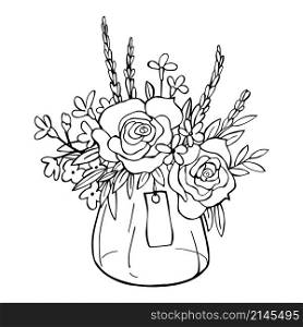 Hand drawn flowers. Vector sketch illustration.