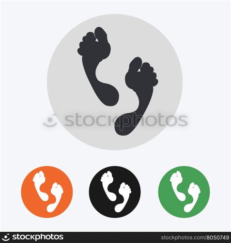 Hand drawn footprints icons set. Hand drawn footprints icons set vector illustration