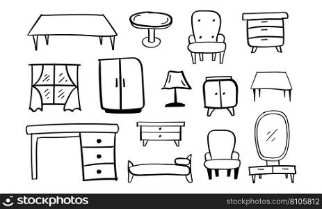 Hand drawn furniture icon Royalty Free Vector Image