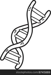 Hand Drawn genes and dna illustration isolated on background