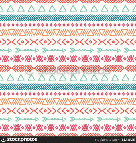 Hand drawn geometric ethnic seamless pattern. Wrapping paper. Scrapbook paper. Doodles style. Tiling. Tribal native vector illustration. Aztec background. Stylish ink graphic texture.. Hand drawn geometric ethnic seamless pattern. Wrapping paper. Scrapbook paper. Doodles style. Tiling. Tribal native vector illustration. Aztec background. Stylish ink graphic texture for design.