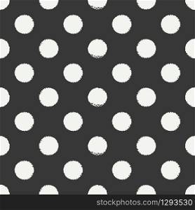 Hand drawn geometric seamless ink polka dot pattern. Wrapping paper. Abstract vector background. Round brush strokes. Casual polka dot texture. Doodle. Dry brush. Rough edges ink illustration.. Hand drawn geometric seamless ink polka dot pattern. Wrapping paper. Abstract vector background. Round brush strokes. Casual polka dot texture. Stylish doodle. Dry brush. Rough edges ink illustration.