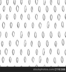 Hand drawn grains of rice on a white background. Vector seamless pattern. Hand drawn grains of rice on a white background.