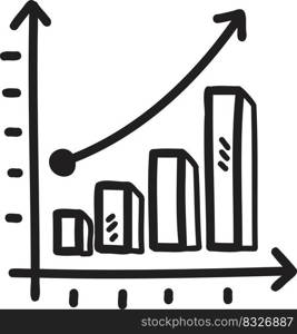 Hand Drawn graph illustration isolated on background