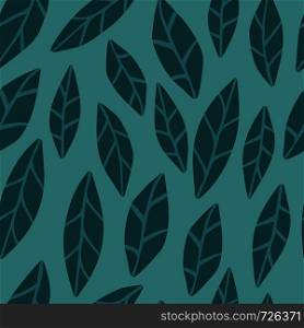Hand drawn green tropical leaves. Simple design for fabric, textile print, wrapping paper, children textile. Vector illustration. Hand drawn green tropical leaves. Simple design for fabric