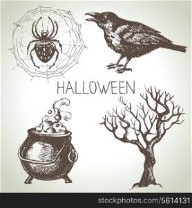 Hand drawn halloween set