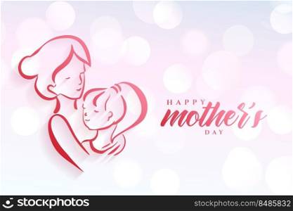 hand drawn happy mother’s day card design
