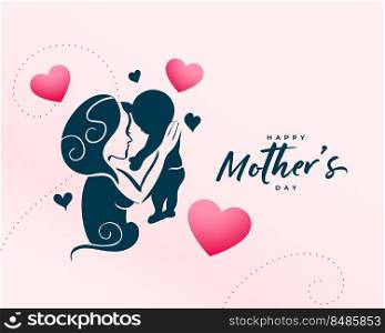 hand drawn happy mothers day card design