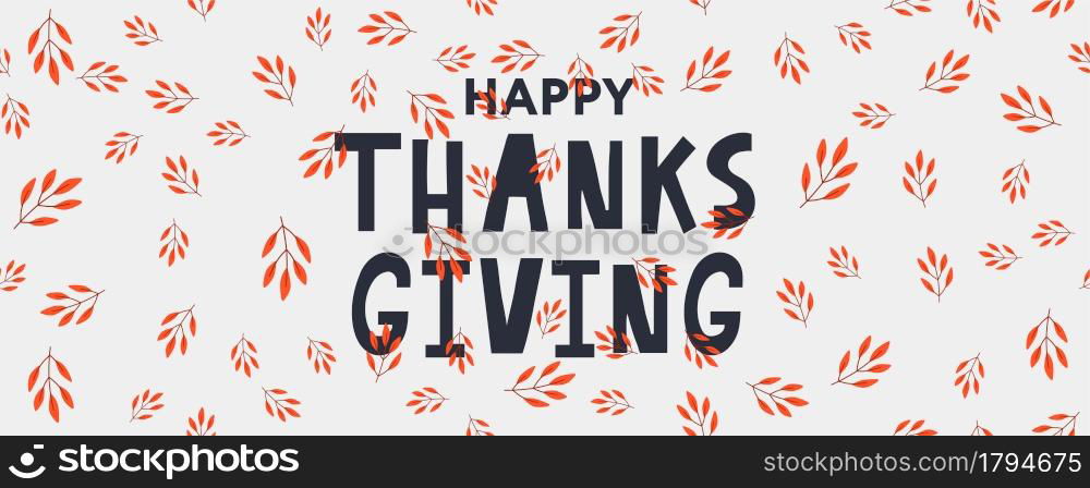 Hand drawn Happy Thanksgiving lettering typography poster. Celebration quotation for card, postcard, event icon logo or badge. Vector vintage autumn calligraphy. Grey Lettering. Hand drawn Happy Thanksgiving lettering typography poster. Celebration quotation for card, postcard, event icon logo or badge. Vector vintage autumn calligraphy. Grey Lettering with red maple leaves