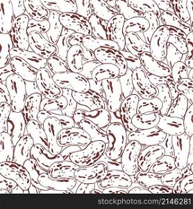 Hand drawn haricot beans. Vector seamless pattern
