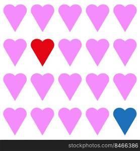 Hand drawn heart pattern for decoration design. Happy valentine day background. Vector illustration. stock image. EPS 10.. Hand drawn heart pattern for decoration design. Happy valentine day background. Vector illustration. stock image.